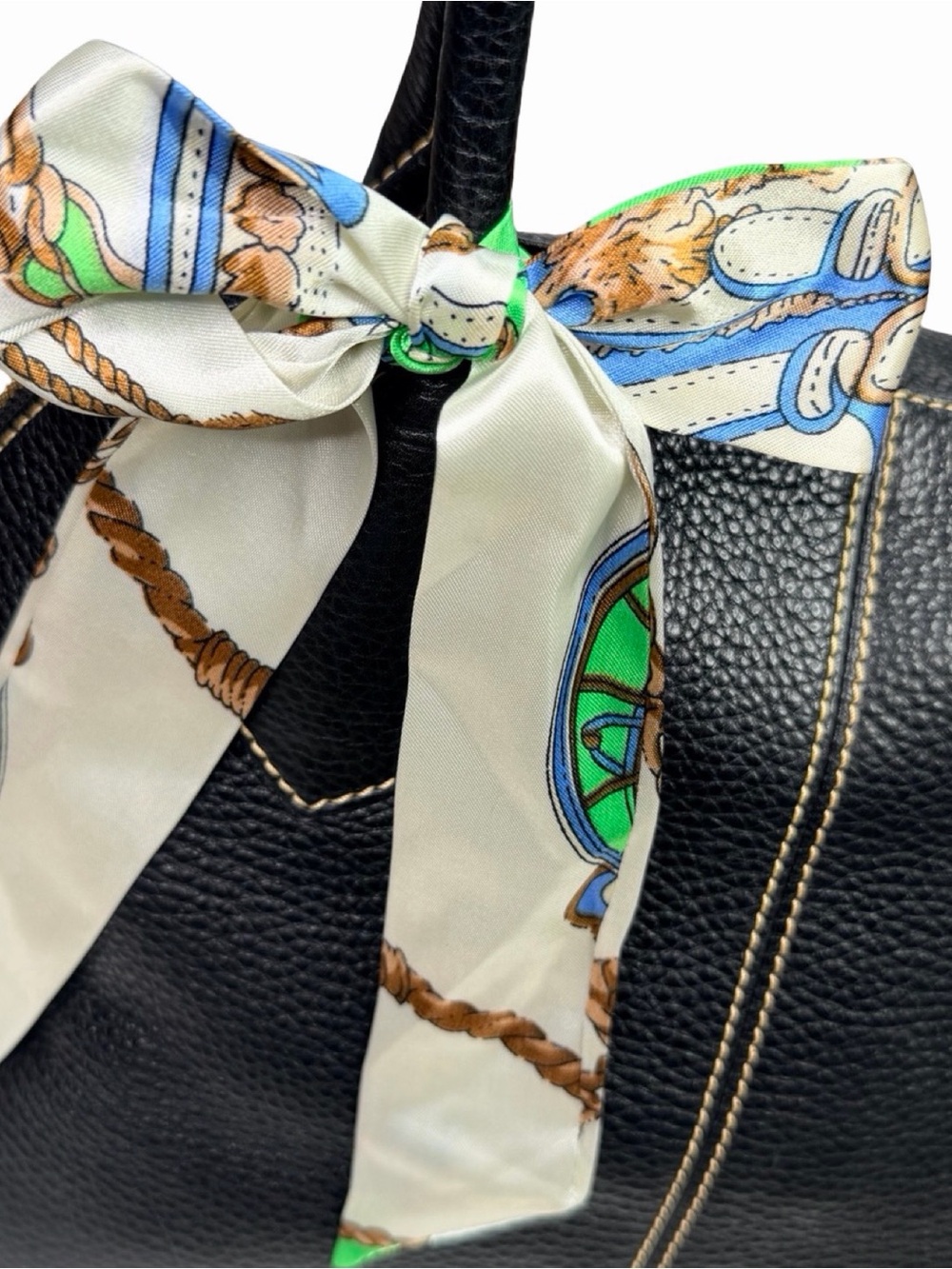 Skinny Multicolored Satin Twilly Handbag Scarf - 33” x 1.5” - Picture 3 of 3